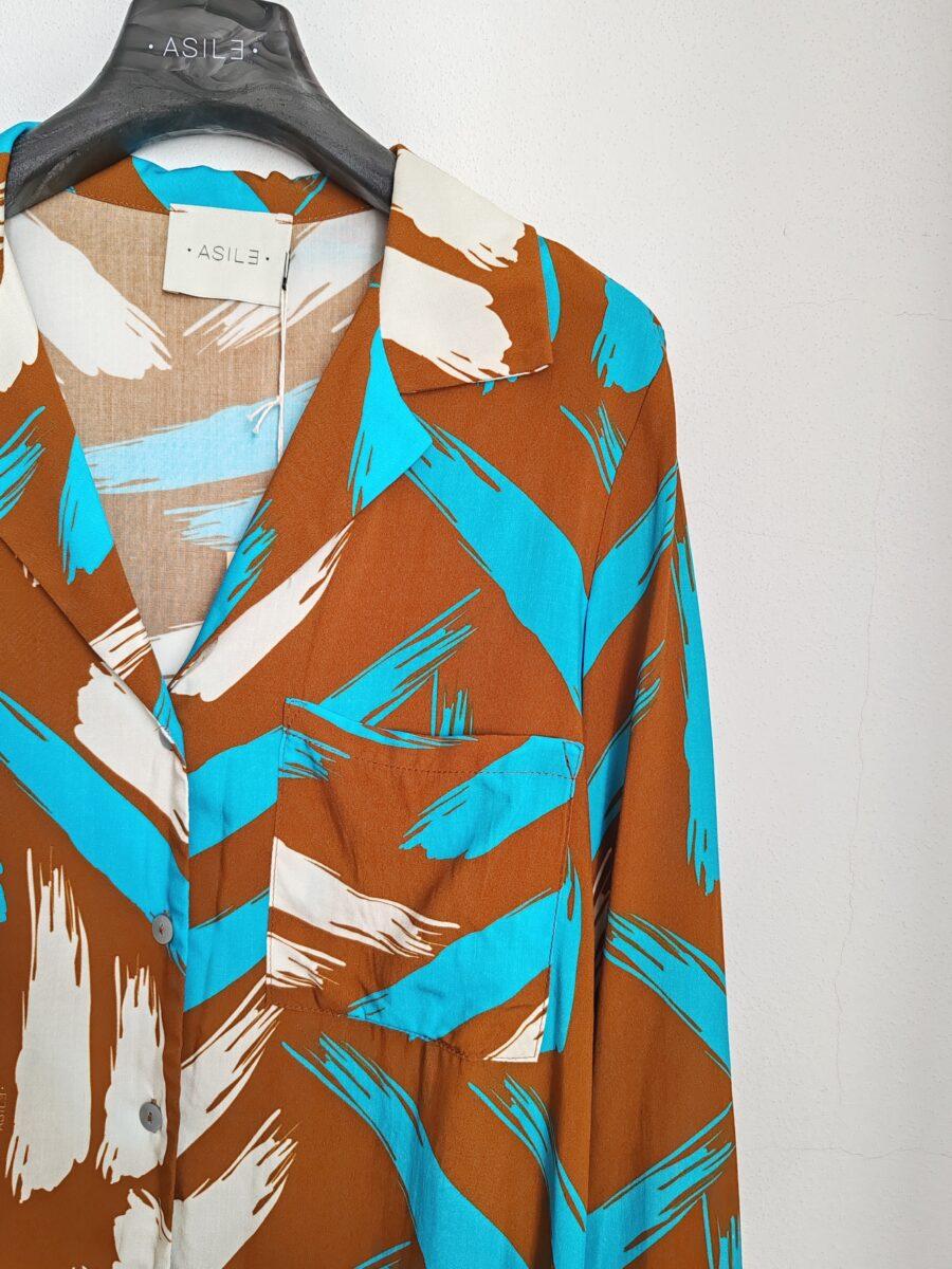 Marion Blouse Brown/Turquoise - immagine 4